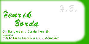 henrik borda business card